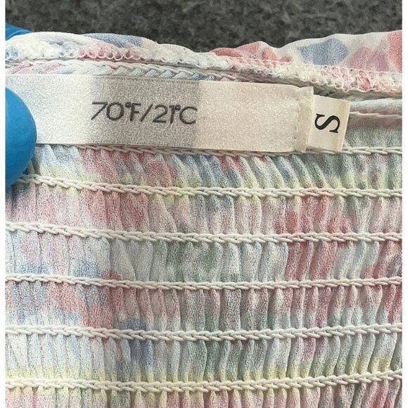 70°F/21°C Women's Puffy Sleeve Princess Tulle Mini Dress Size S Coquette Floral - Picture 4 of 11